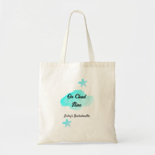 On Cloud nine pastel blue clouds star bachelorett Tote Bag