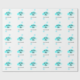 On Cloud nine pastel blue clouds star bachelorett Wrapping Paper