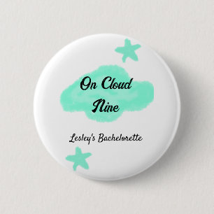 On Cloud nine pastel green clouds star bachelorett Button