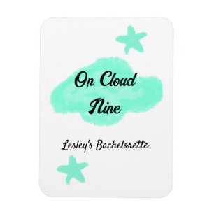 On Cloud nine pastel green clouds star bachelorett Magnet