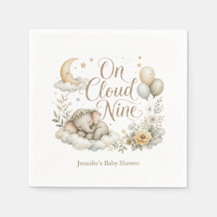 On Cloud Nine, Personalized Gender Neutral Elephan Napkins