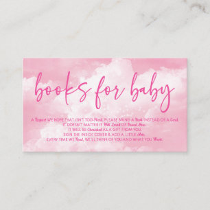 On Cloud Nine Pink Baby Shower Books For Baby Enclosure Card