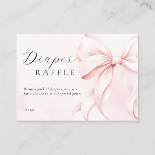 On Cloud Nine Pink Bow Baby Shower Diaper Raffle