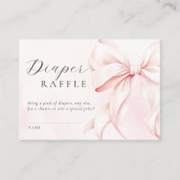 On Cloud Nine Pink Bow Baby Shower Diaper Raffle