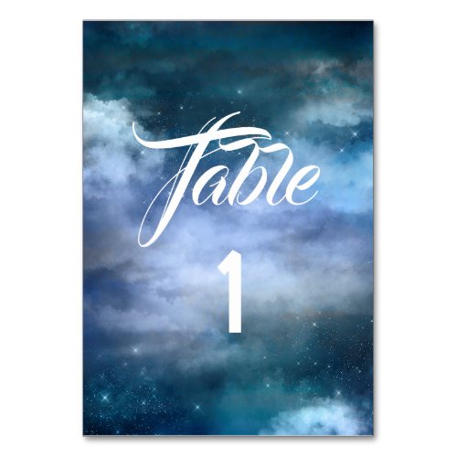 On Cloud Nine Wedding Table Number