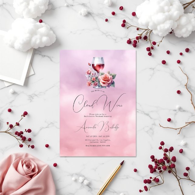 On Cloud Wine Bachelorette Weekend Invitation (On Cloud Wine Bachelorette Weekend Invitation)
