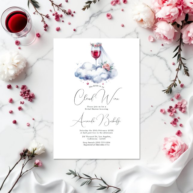 On Cloud Wine Bridal Shower Invitation (On Cloud Wine Bridal Shower Invitation)