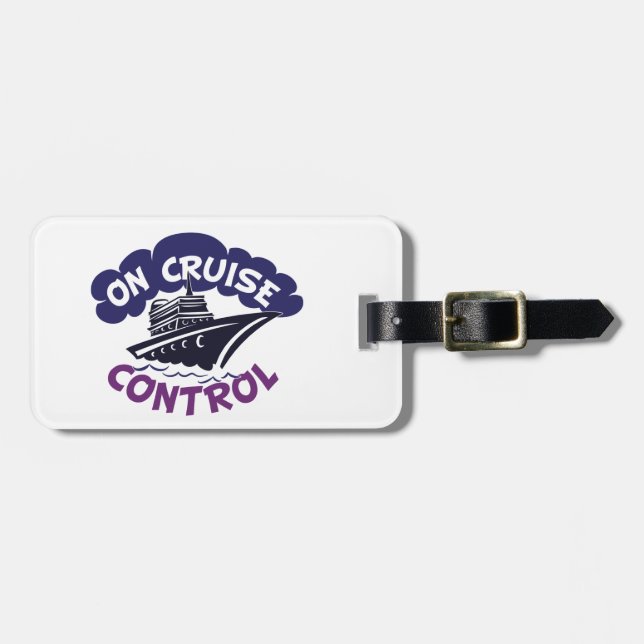 On Cruise Control Vacation Ship Luggage Tag (Front Horizontal)