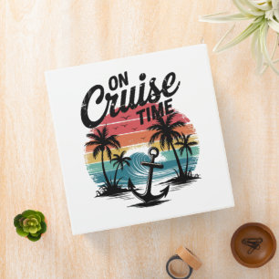 On Cruise Time Coconut Tree Summer Vacation 3 Ring Binder