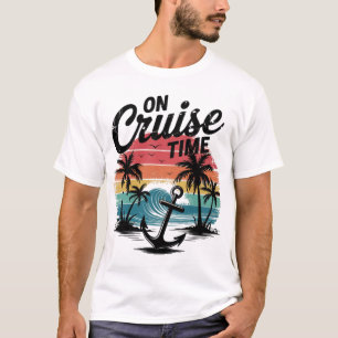 On Cruise Time Coconut Tree Summer Vacation  T-Shirt