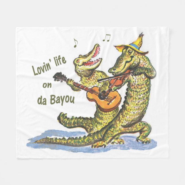 On da Bayou Fleece Blanket (Front (Horizontal))