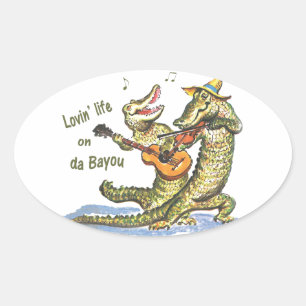 On da Bayou Oval Sticker
