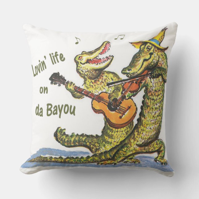 On da Bayou Throw Pillow (Front)