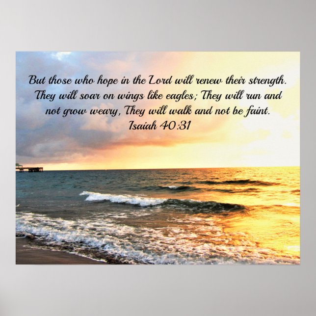 ON EAGLE'S WINGS ISAIAH 40:31 SCRIPTURE VERSE POSTER (Front)