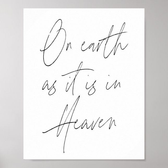 On earth as it is in Heaven Script Poster (Front)