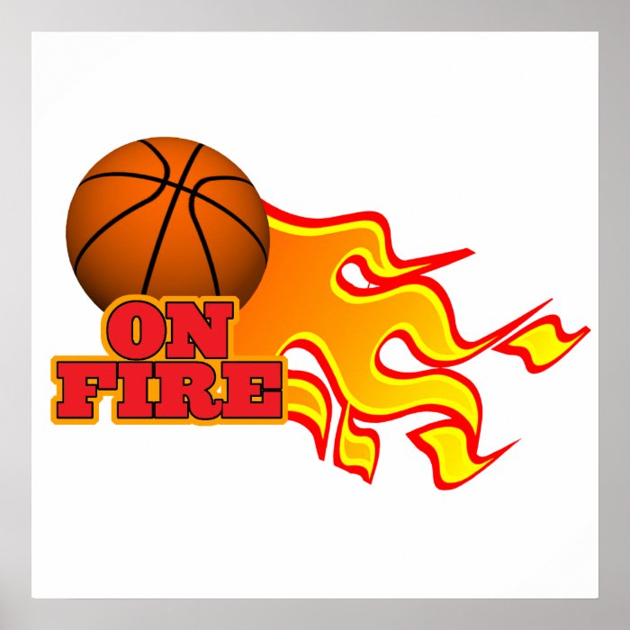 on fire basketball posters