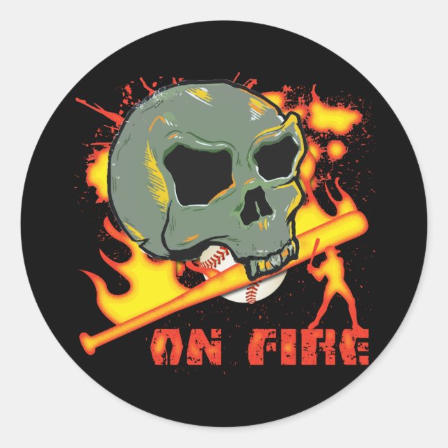 ON FIRE CLASSIC ROUND STICKER (Front)