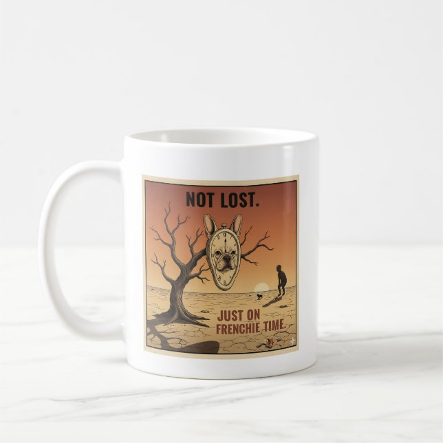 On Frenchie Time Funny French Bulldog Design Coffee Mug (Left)