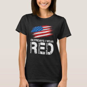 On Friday I Wear Red Support American Troops Vinta T-Shirt