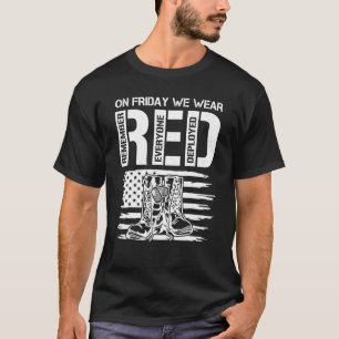 On Friday We Wear Red Friday Military Support Troo T-Shirt