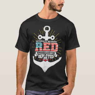 On Fridays We Wear Red Friday Navy Gift T-Shirt