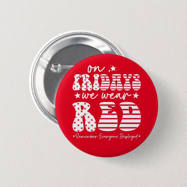On Fridays We Wear Red Friday Soldier Button (Front & Back)