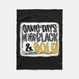 On Gameday Football Wear Black And Gold School Fleece Blanket