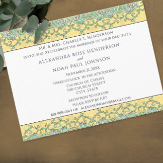 on Gold Wedding Invitation Postcard