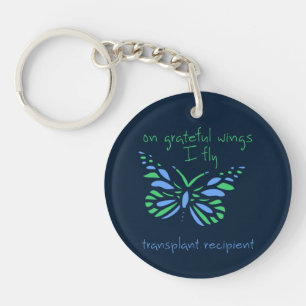 On Grateful Wings I Fly - Transplant Recipient Keychain