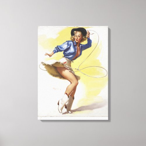 On Her Toes 1954 Pin Up Art Canvas Print