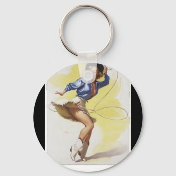 On Her Toes  1954 Pin Up Art Keychain by Pin_Up_Art at Zazzle