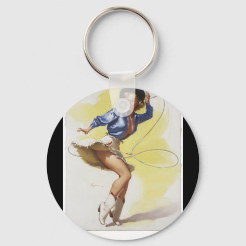 On Her Toes 1954 Pin Up Art Keychain