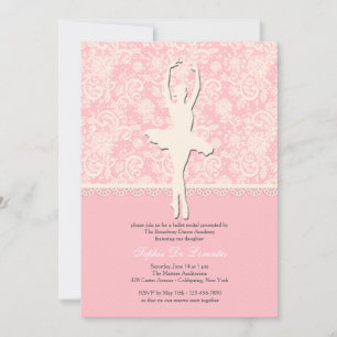 On Her Toes Ballet Invitation