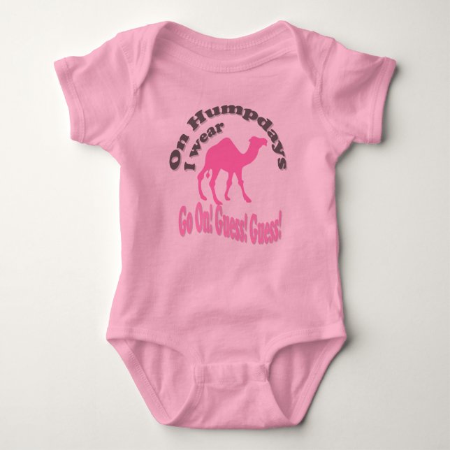 On Hump day I wear pink and camel Baby Bodysuit (Front)