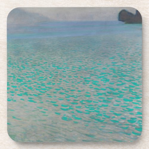 On Lake Attersee by Gustav Klimt Vintage Fine Art Beverage Coaster