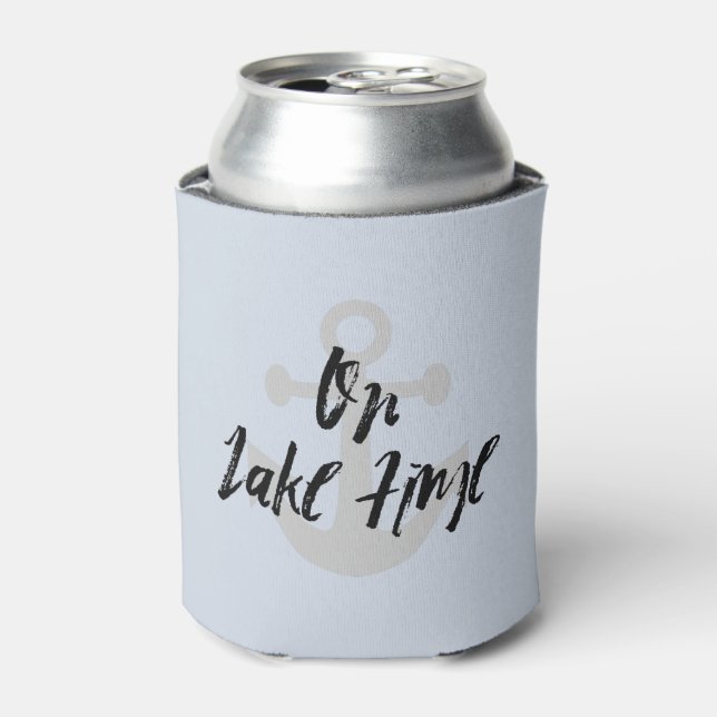 On Lake Time Boating Summer Can Cooler (Can Front)