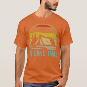 On Lake Time Camping Tent Sunset Funny Lake Life C T-Shirt