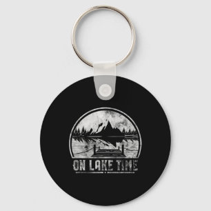 On Lake Time Summer Boating And Fishing Keychain