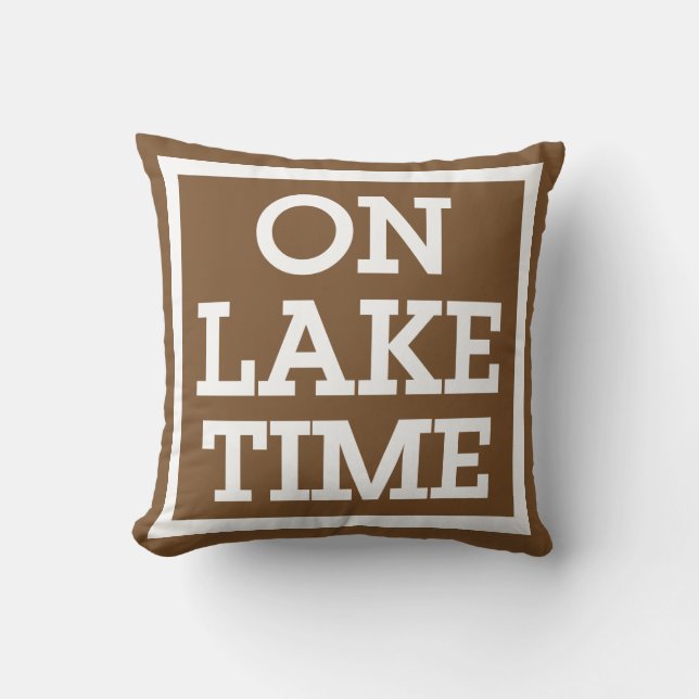 On Lake Time Throw Pillow (Front)