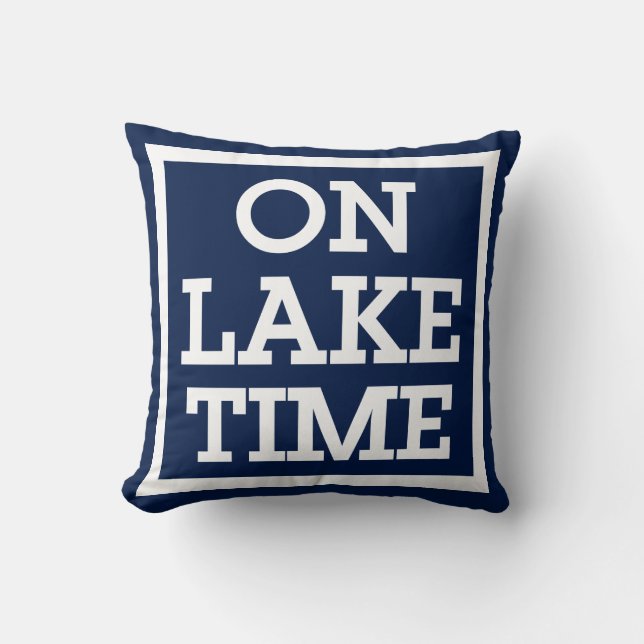 On Lake Time Throw Pillow (Front)
