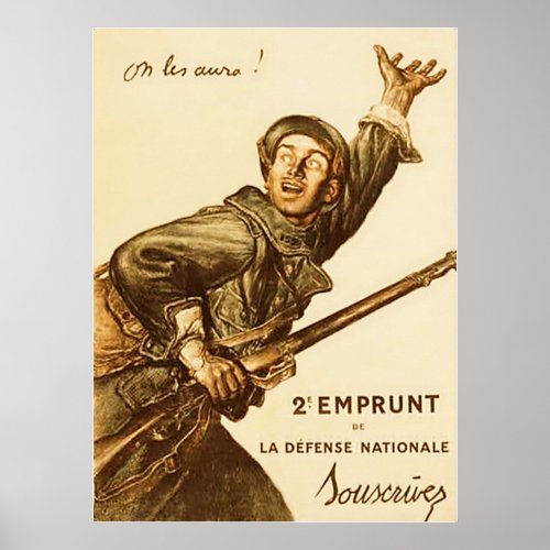 On Les Aura  French World War 1 Poster