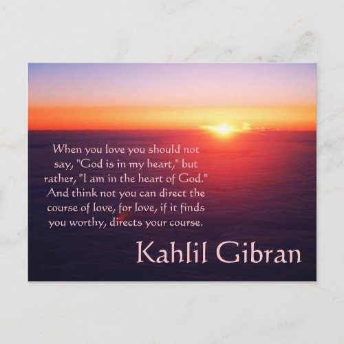 On Love _ The Prophet by Kahlil Gibran Postcard