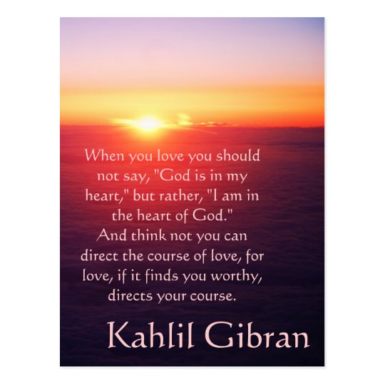 On Love The Prophet By Kahlil Gibran Postcard Zazzle Com