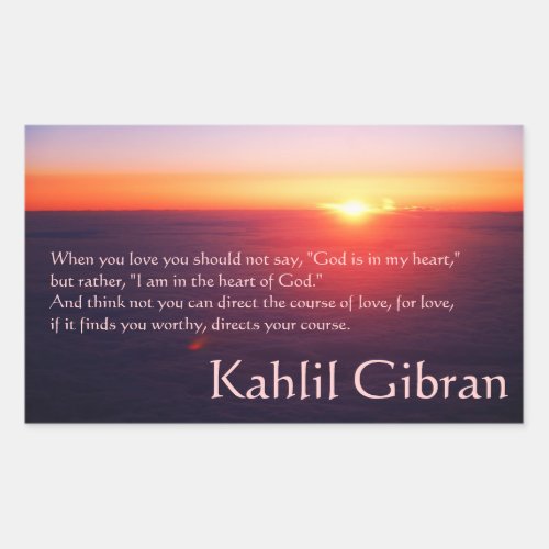 On Love _ The Prophet by Kahlil Gibran Rectangular Sticker