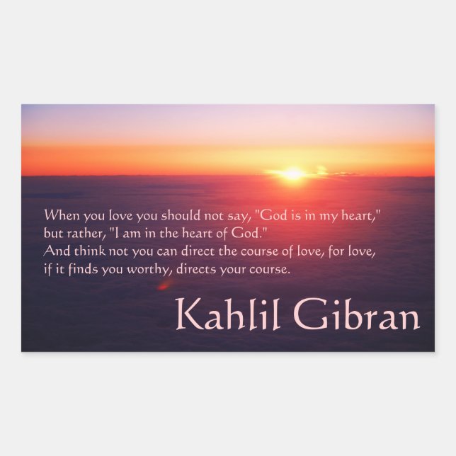 On Love - The Prophet by Kahlil Gibran Rectangular Sticker (Front)