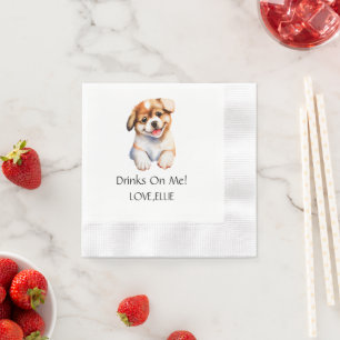 On Me Dog Engagement Cat Paw Wedding Drink Napkins