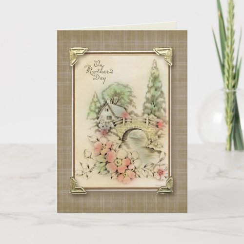 On Mothers Day Vintage Reproduction Card