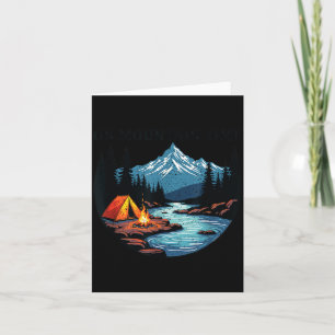 On Mountain Time Distressed Nature Camping Hiking Card