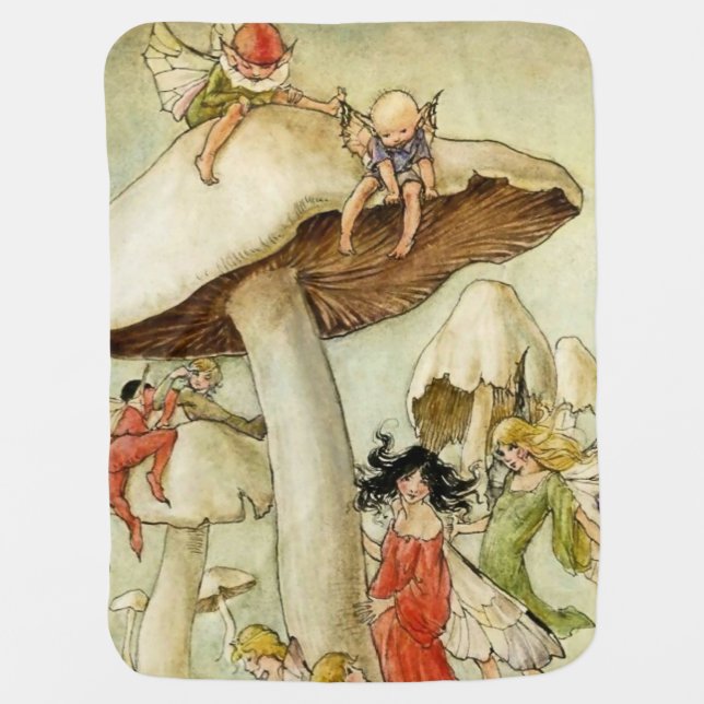 On Mushroom Hill by Florence Anderson Baby Blanket (Front)