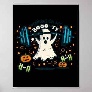 On My Boo-ty Funny Booty Halloween Ghost Workout Poster